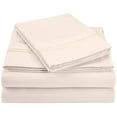 thumbnail image 1 of 100% Brushed Microfiber Wrinkle Resistant 2-Line Embroidery Sheet Set Ivory / King, 1 of 1