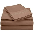 thumbnail image 1 of 100% Brushed Microfiber Wrinkle Resistant 2-Line Embroidery Sheet Set Taupe / Queen, 1 of 1