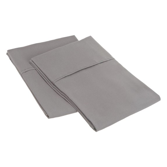 100% Brushed Microfiber Wrinkle Resistant Solid Pillowcase Set Silver / King
