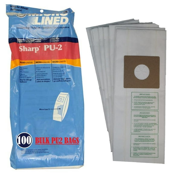 (100) Bulk Sharp PU-2 DVC Micro-Lined American Made Premium Upright Bags, 100 Bulk Bags.