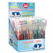 100 Bulk Toothbrushes With Hygienic Covers Individually Wrapped Multi Colors Classic Medium Soft 100 Count