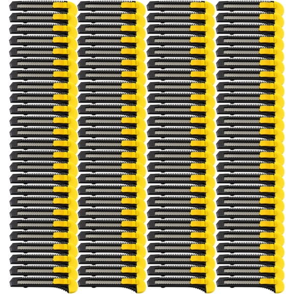100 Bulk Utility Knives Box Cutters Snap Off Blades Black