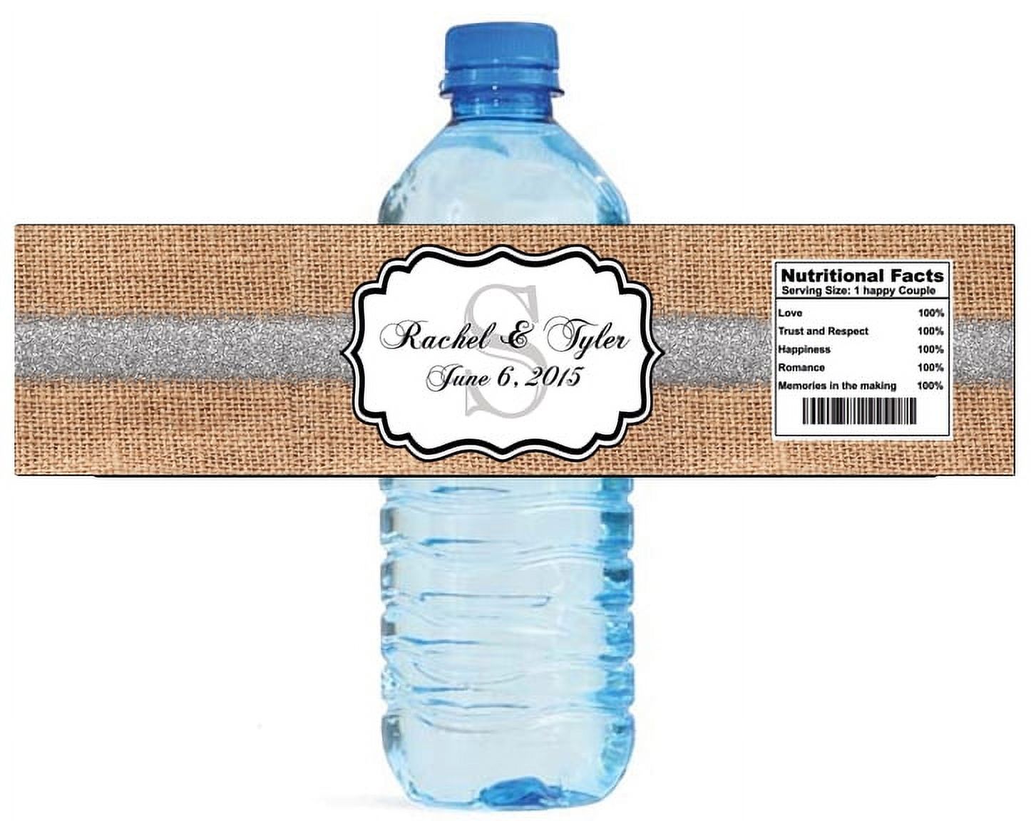 100 Kraft paper Wedding Anniversary Engagement Party Water Bottle Labels 8x2 | Australia