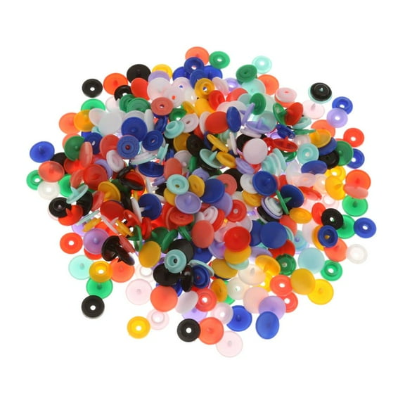 100 Buttons, Colorful T5 Snaps Buttons Fastener for Baby Cloth Diapers Bibs Crafting