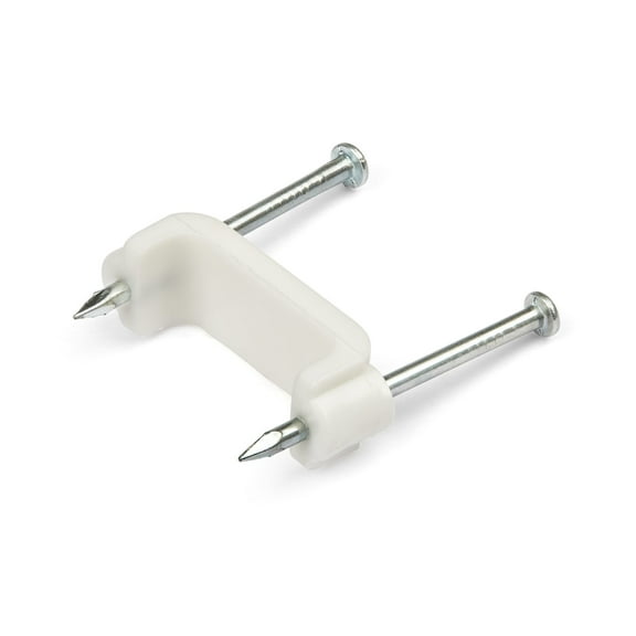 Startech.com 100 Pack Cable Clips With Nails, Two Steel Nails, Reusable Nail-in Clamps, Brick/drywall Cable Fasteners, Ethernet Cord/av/coax Cable, Pe Plastic Mounting Cable Tacks, White -