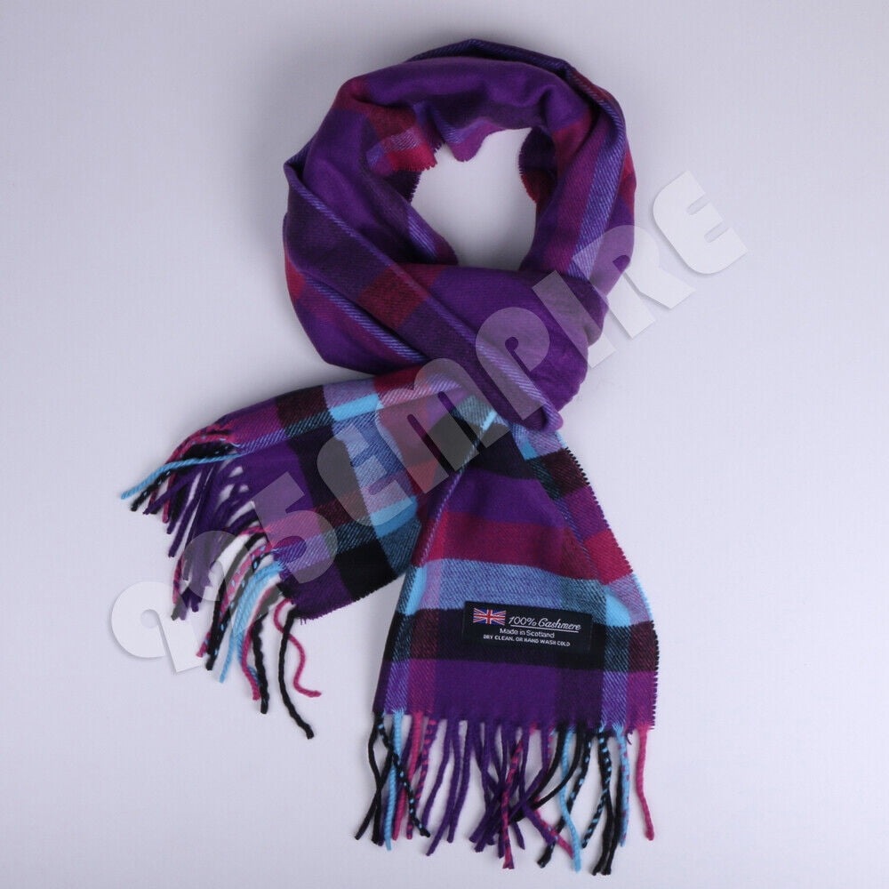 100 CASHMERE Plaid Scarves Warm Solid Plain Winter Check Scarf, Big
