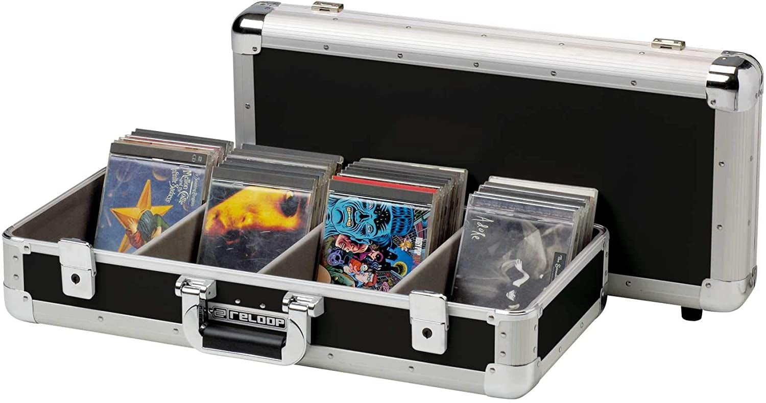 100 CD Case - Professional CD Case, Robust Construction, 4-Fold Division, 2 Lockable Snap Fits, Black