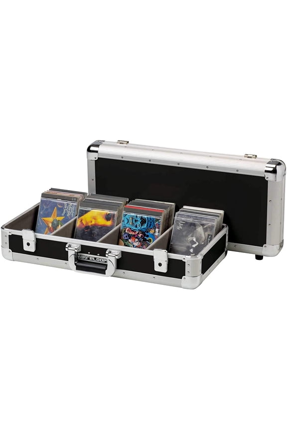 100 CD Case - Professional CD Case, Robust Construction, 4-Fold Division, 2 Lockable Snap Fits, Black