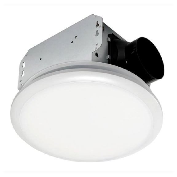 100 CFM Bathroom Ventilation Exhaust Fan with Decorative LED Light in Brushed Nickel Trim
