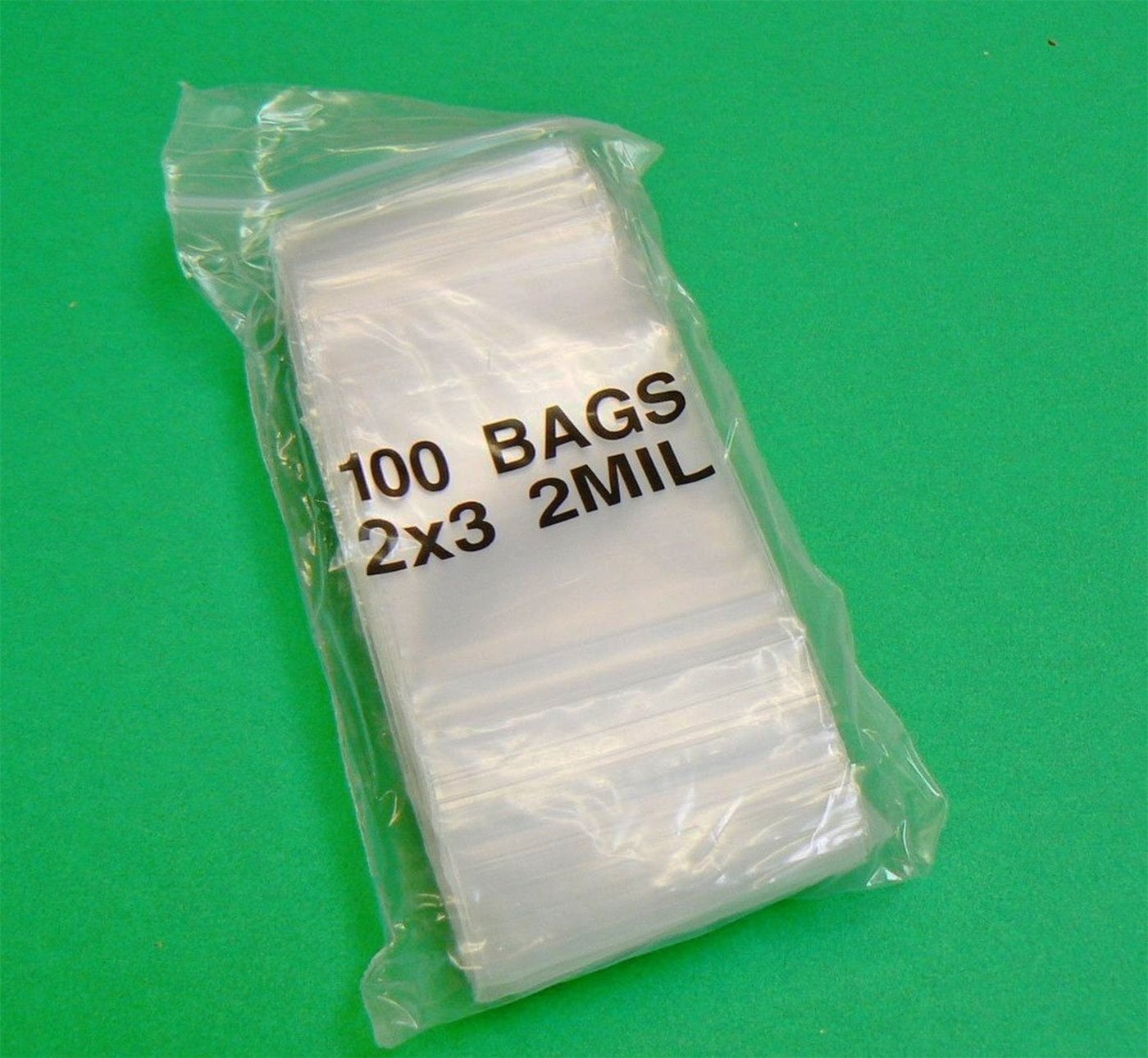 100 CLEAR Reclosable Zipper Bag 2 x 3 2 Mil Thick by