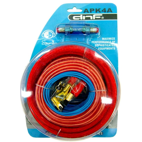 100% COPPER 4 GAUGE COMPLETE AMP INSTALLATION KIT 2800W.- Packaged in Bulk