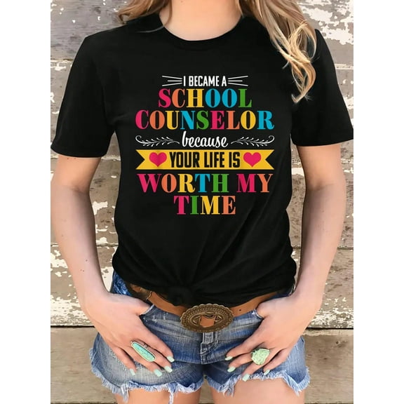 100%COTTON Cute School Counselor Counseling Back To School Valentine T-Shirt