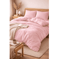thumbnail image 1 of 100% COTTON DUVET COVER BABY PINK DUVET COVER QUEEN SIZE 90x90 DUVET COVER WITH TWO PILLOW COVERS, 1 of 3
