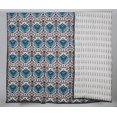 thumbnail image 1 of 100% COTTON HAND PRINTED GREY AND BLUE TRIBAL QUILT AND 2 SHAMS, 1 of 5
