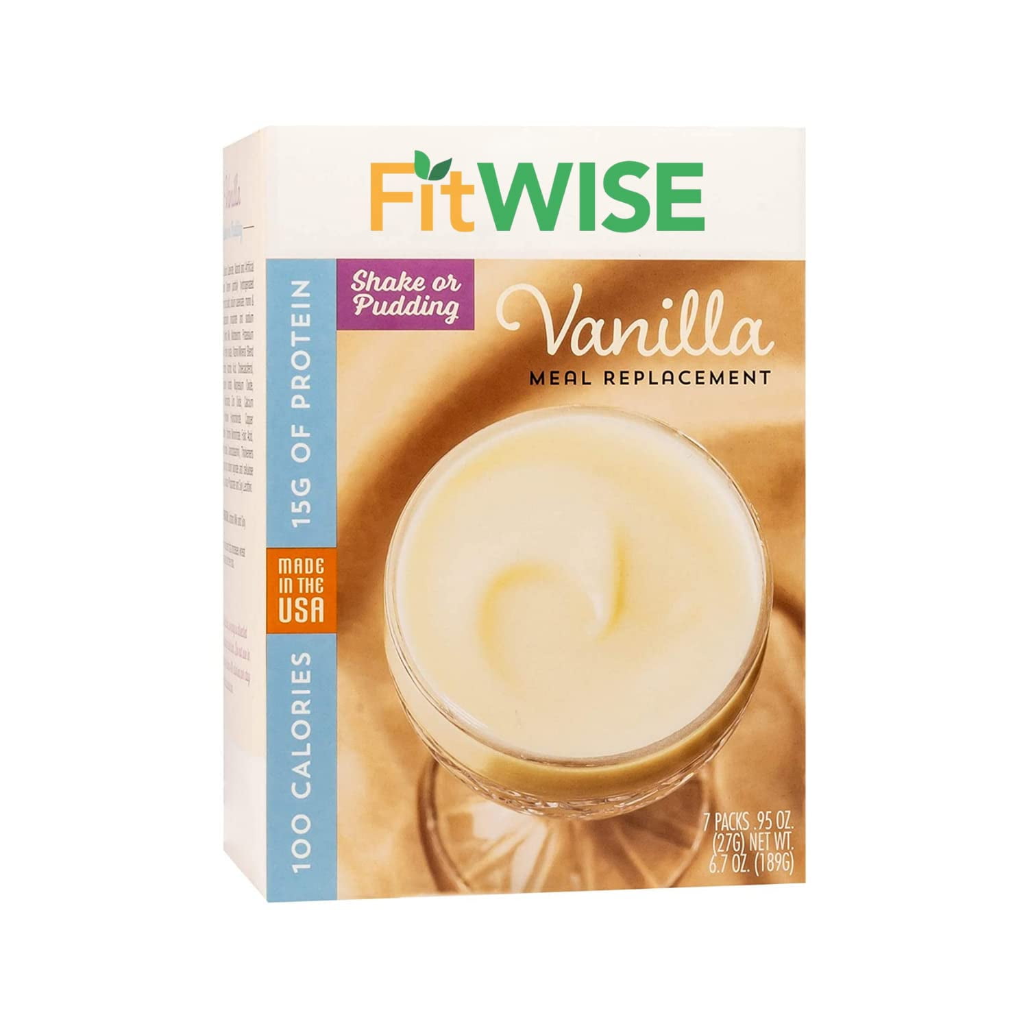 100 Calorie Meal Replacement Pudding Shake, 15g Protein, Low Calorie