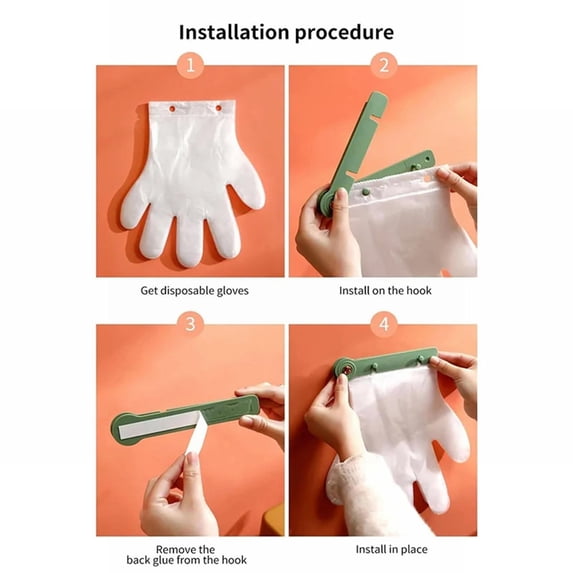 100 Capacity Disposables Glove Wall Dispenser with Secure Clip Space Efficient Hanger For Service Area, Hygienic Disposables Glove Wall Dispenser For Preparation Area Kitchen(Pink,11x6.5")