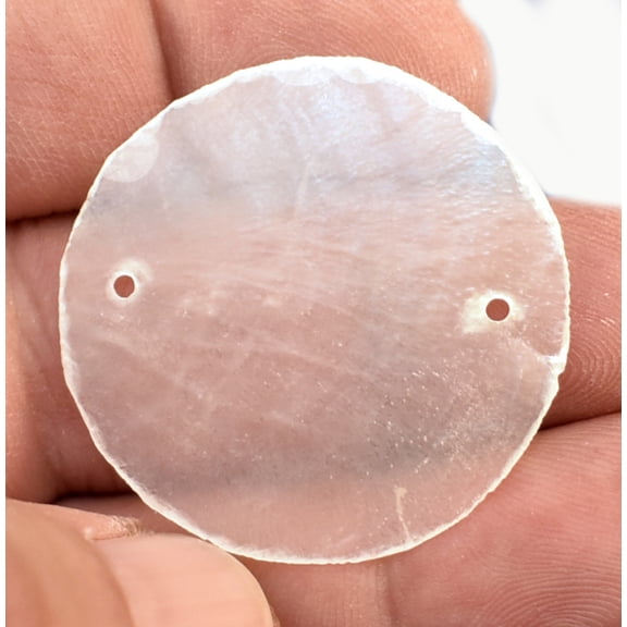 100 Capiz Shells White Round 1 1/2" (38mm) Two Holes Crafts Windchimes Shellcraft
