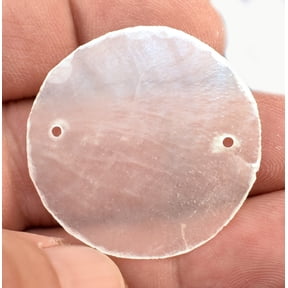 100 Capiz Shells White Round 1 1/2" (38mm) Two Holes Crafts Windchimes Shellcraft