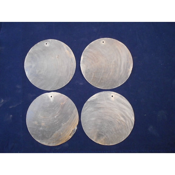 100 Capiz Shells White Round Cut 3" Diameter (76 mm) - One Hole - For Crafts Windchimes Ocean Art