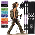 thumbnail image 1 of 100% Carbon Fiber Trekking Poles by USA Brand - Ultra Strong Lightweight Collapsible Hiking Poles with Cork and EVA Foam Grips & Quick Adjustable Flip Locks, 1 of 6