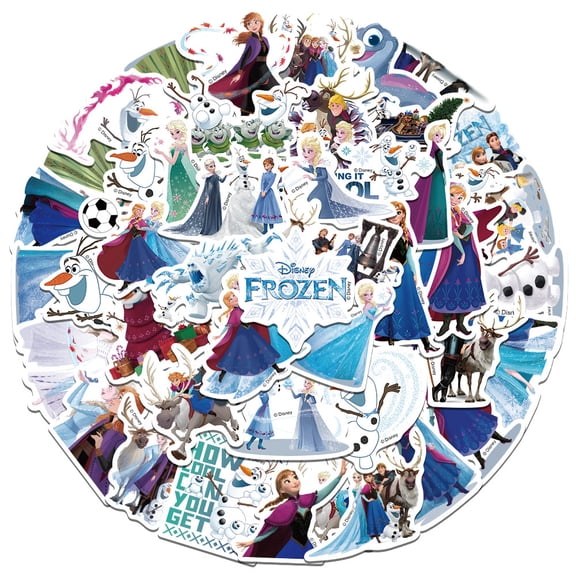 100 Cartoon Elsa Stickers Colorful Aesthetic Vinyl/PVC Decals for Water Bottle, Phone, Case, Laptop, Skateboard, Gift for Kids, Teens, Boys and Girls