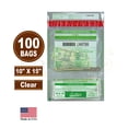 thumbnail image 1 of 100 Cashier Depot Tamper Evident Bank Deposit/Cash Bags, 10" X 15", Twin Pockets, Clear, Serialized Numbering, Barcode, Press & Seal Void Closure Tape (100 Bags), 1 of 2