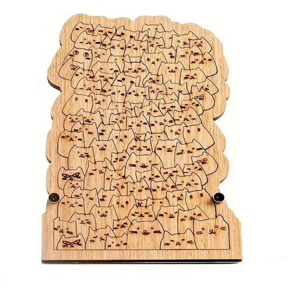 100 Cats Puzzle Wooden Puzzle Decoration 100 Cats Wooden Home Decoration Laser Cut Art Craft For Wall Display Collectors Gift
