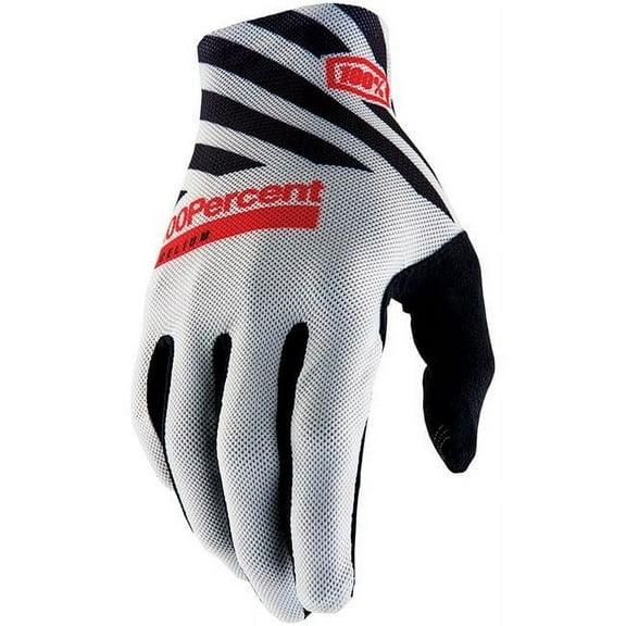 100% Celium Gloves - Gray, Full Finger, Men's, Medium