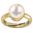 thumbnail image 1 of 100% Certified Pearl 5.25 Ratti Natural Pearl Gemstone Original Certified Moti Adjustable Panchhdhaatu Gold Plated Ring For Men And Women-B0DKK2, 1 of 6