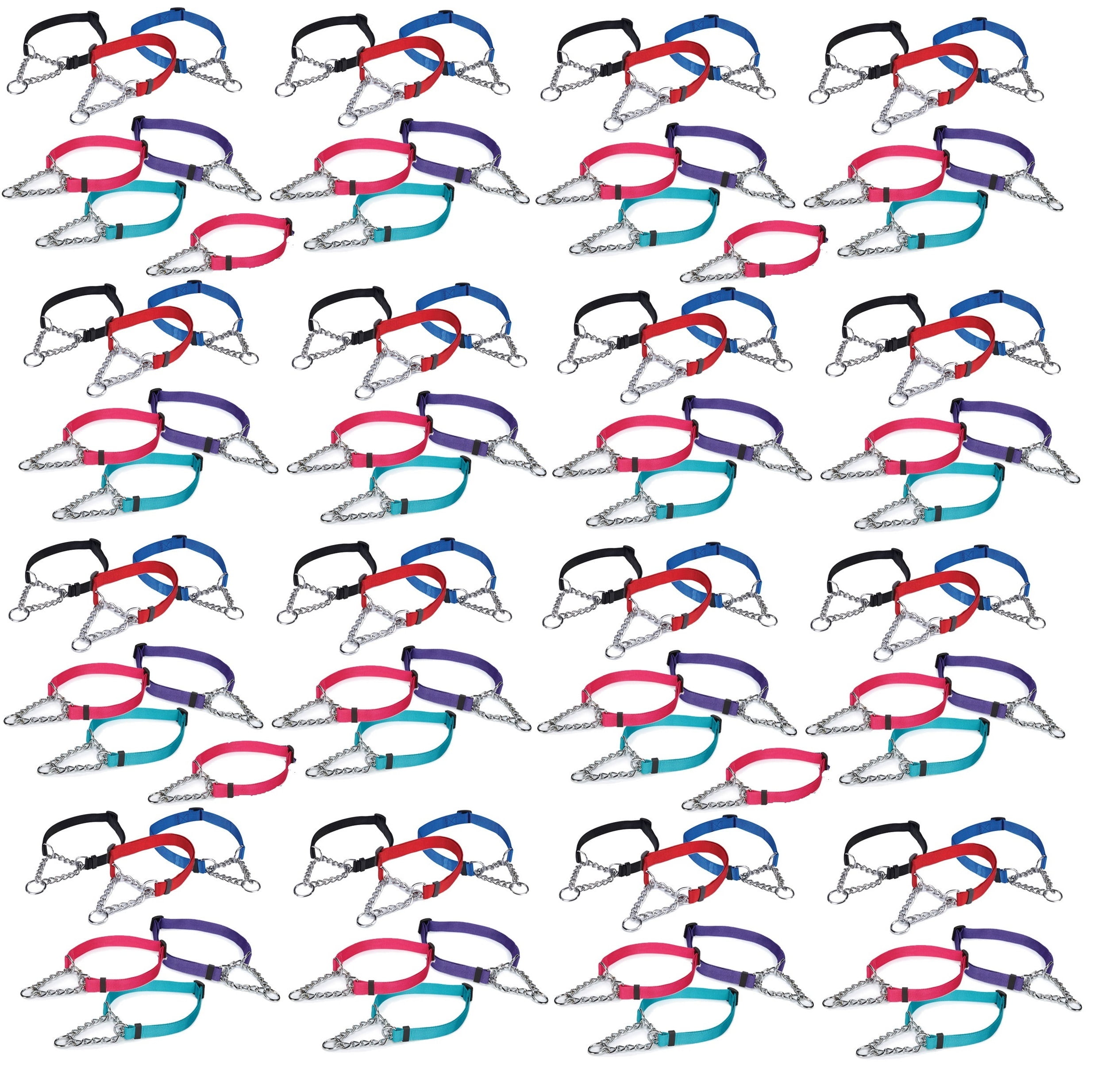 100 Chain Martingale Dog Collar Bulk Shelter Rescue Vet Assorted Color Pick Size (Large - 18 to 26 inch)