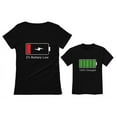 thumbnail image 1 of 100% Charged & Low Battery Toddler & Women's T-Shirts Funny Matching Set Mom Gift Black XX-Large / Child Black 2T, 1 of 6