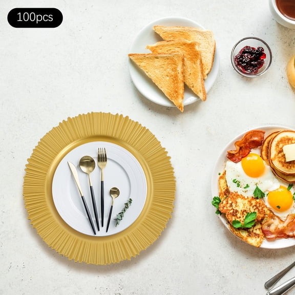 100*Charger Plates Set Round Plates Charger Plate for Wedding Party Baby Shower