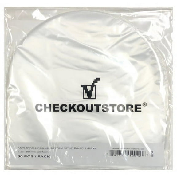 (100) CheckOutStore Anti Static Round Bottom for 12" Vinyl 33 RPM Records (Semi-transparent)