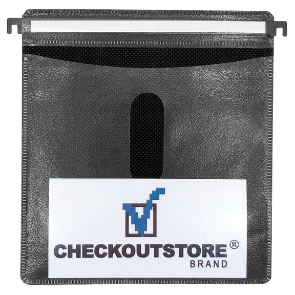 (100) CheckOutStore CD Double-sided Refill Plastic Hanging Sleeve (Black)