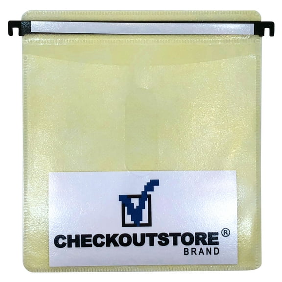 (100) CheckOutStore CD Double-sided Refill Plastic Hanging Sleeve (Yellow)
