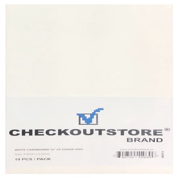 (100) CheckOutStore Cardboard Vinyl Record Jackets Cover No Hole - White (12" LP)
