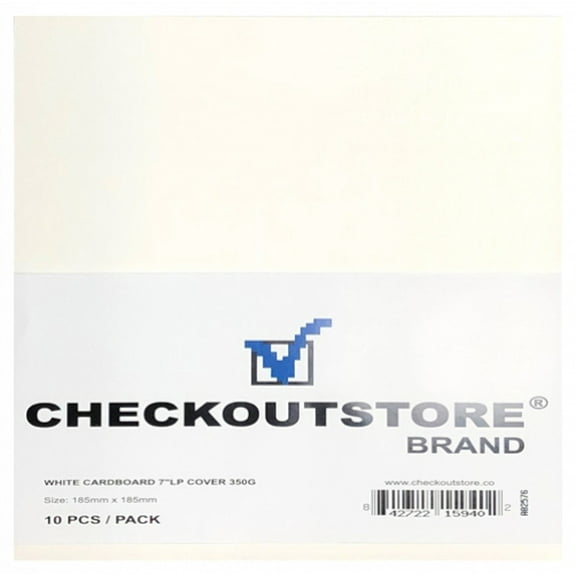 (100) CheckOutStore Cardboard Vinyl Record Jackets Cover No Hole - White (45 RPM)