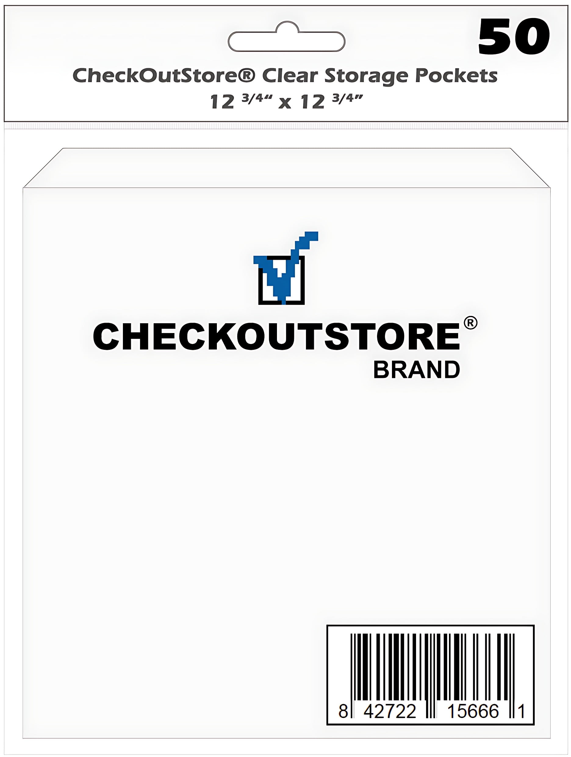 100 CheckOutStore Cardstock Clear Storage Pockets (12 3/4 x 12 3/4)