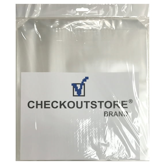 100 CheckOutStore Clear Plastic CPP with Flap for 12" LP Vinyl Record Album Covers (Outer Sleeves)
