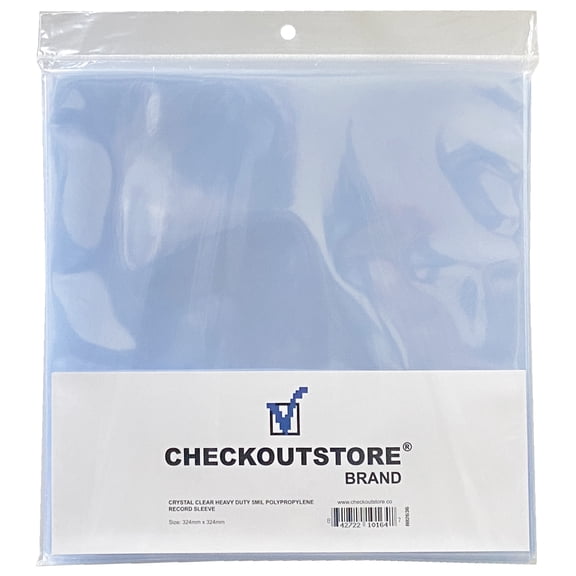 100 CheckOutStore Clear Plastic OPP for 12" LP Vinyl Record Album Covers 5 Mil (Outer Sleeves)