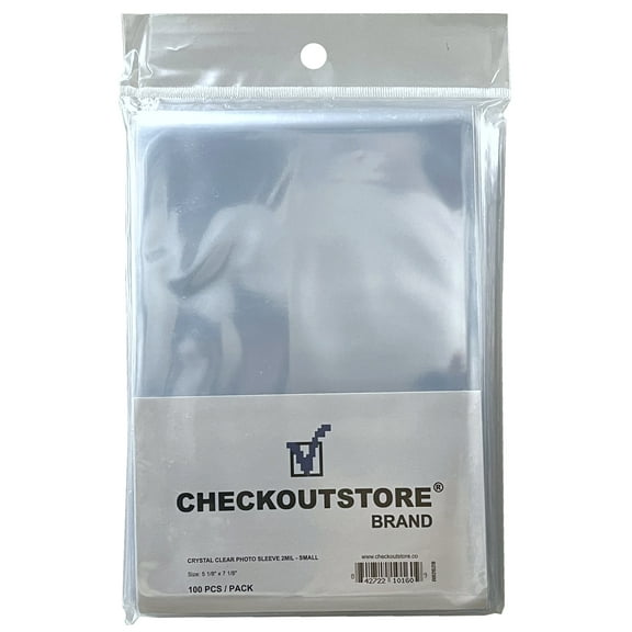 100 CheckOutStore Crystal Clear Protective Photo Sleeves (5 x 7 in)