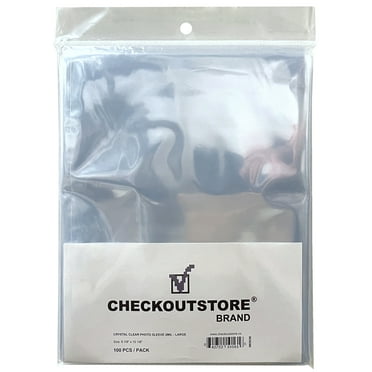 100 CheckOutStore Crystal Clear Protective Photo Sleeves (8 x 10 in)