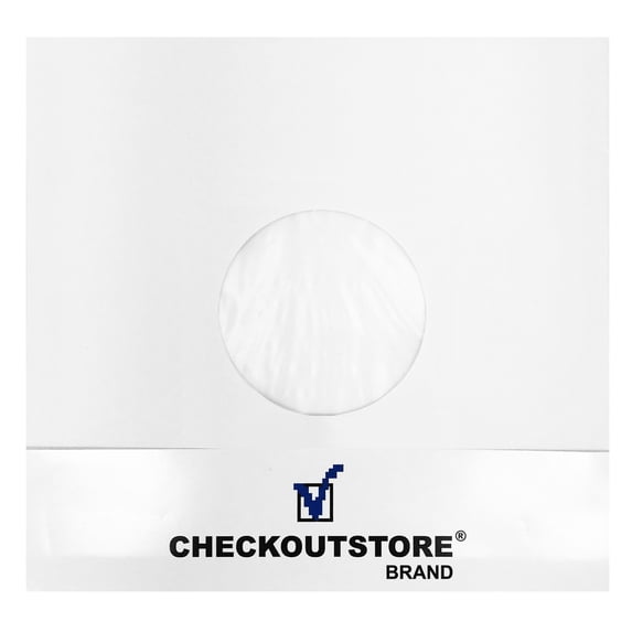 100 CheckOutStore Paper Record Polylined With Hole for 10" Vinyl Records (Inner Sleeves)
