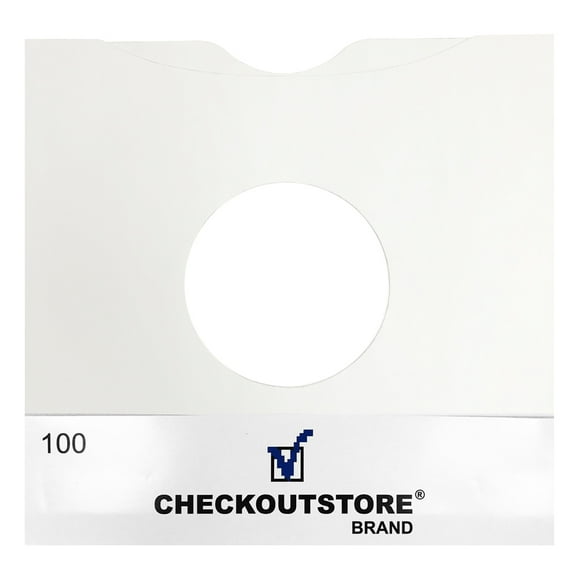 (100) CheckOutStore Paper Record Inner Sleeves With Hole for 10" Vinyl Records (Standard)
