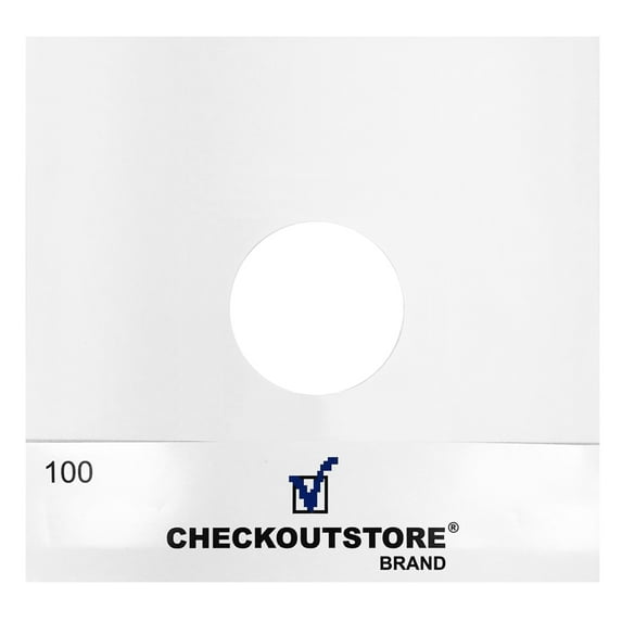 (100) CheckOutStore Paper Record Inner Sleeves With Hole for 12" LP Vinyl 33 RPM Records (Standard)