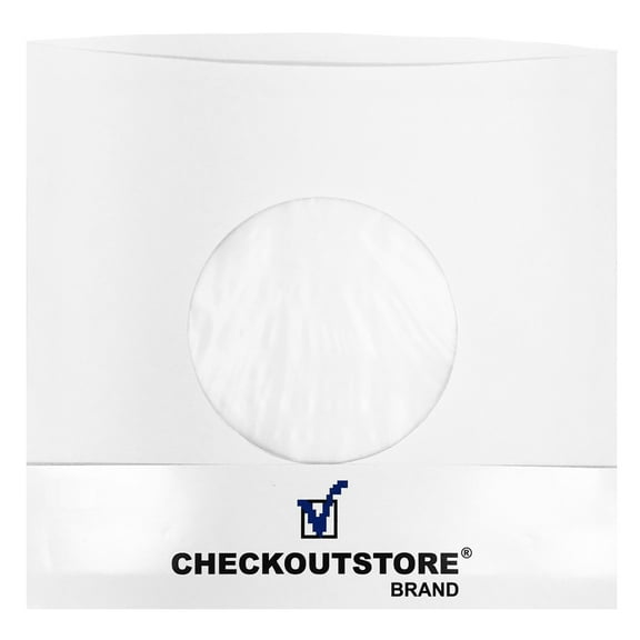 100 CheckOutStore Paper Record Sleeves Polylined With Hole for 7" Vinyl 45 RPM Records (Inner Sleeves)