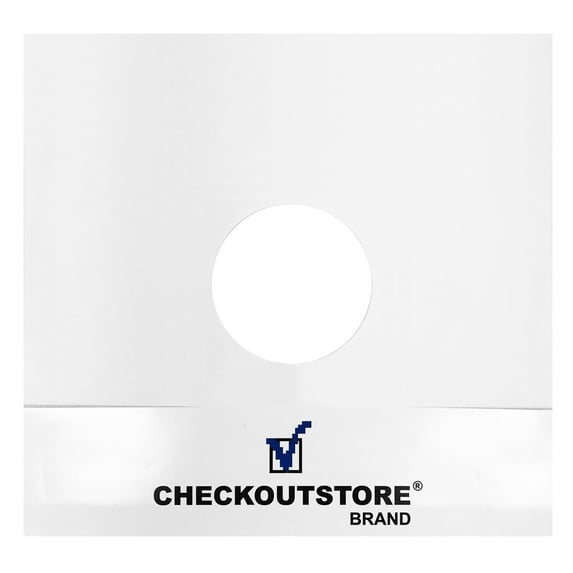 100 CheckOutStore Paper Record With Hole for 12" LP Vinyl 33 RPM (Inner Sleeves)