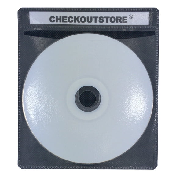 (100) CheckOutStore Premium CD Double-sided Storage Plastic Sleeve (Black)
