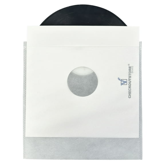 100 CheckOutStore White Non Woven Record Outer Sleeves for 12" LP Vinyl 33 RPM Record Albums