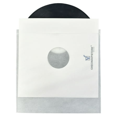 100 CheckOutStore White Non Woven Record Outer Sleeves for 12" LP Vinyl 33 RPM Record Albums